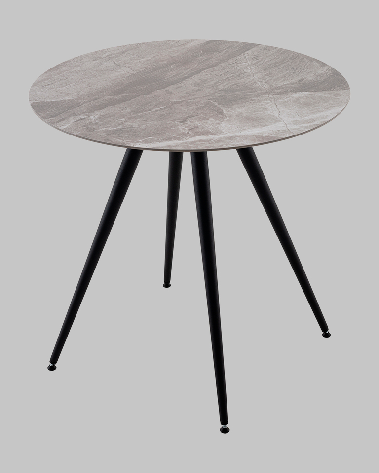 Фото №6  Стол Ники круглый столешница керамика Italian light grey 800