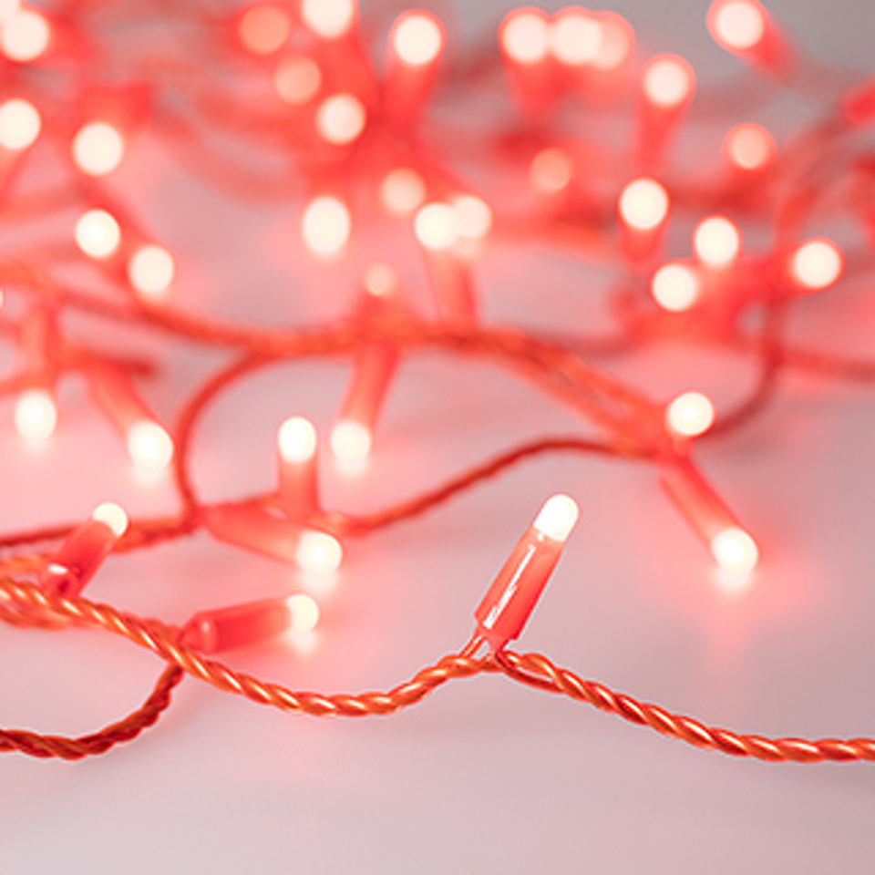 Фото №1  Ardecoled Светодиодная гирлянда ARD-STRING-CLASSIC-10000-RED-100LED-MILK-STD Red (230V, 7W) ( IP65)