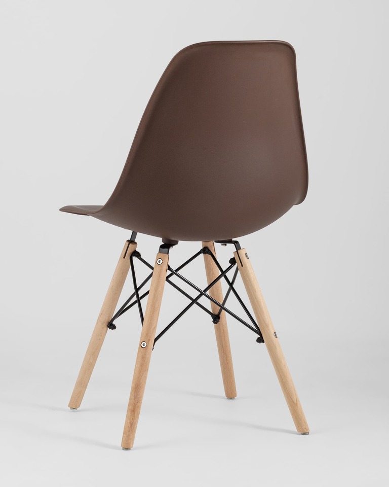 Фото №10  Стул Eames Style DSW коричневый x4 (разборный каркас)