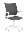 Превью фото №1  Кресло Кресло офисное Topchairs ST-BASIC-W серая ткань крестовина белый пластик