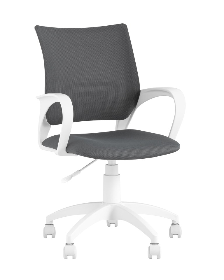 Фото №9  Кресло Кресло офисное Topchairs ST-BASIC-W серая ткань крестовина белый пластик