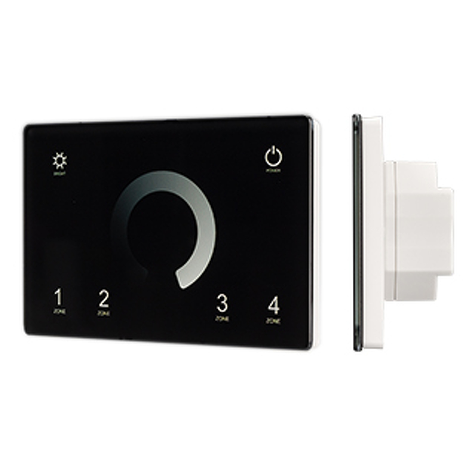 Фото №1  Arlight Панель Sens SMART-P79-DIM Black (230V, 4 зоны, 2.4G) ( IP20 Пластик, 5 лет)