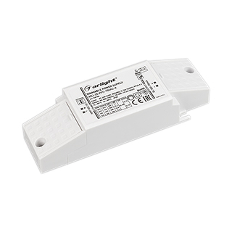 Фото №1  Arlight Блок питания ARJ-20-PFC-TRIAC-A (20W, 500-700mA) ( IP20 Пластик, 5 лет)