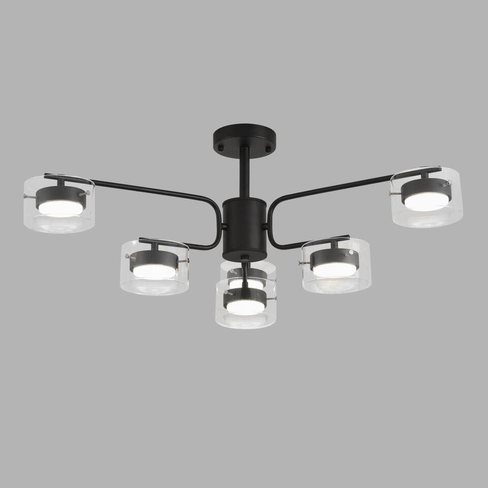 Фото №7  LUMION 8349/6C COMFI LN26 232 черный/прозрачный, металл/стекло Светильник потолочный LED GX53 6*7W 220V NATALINA