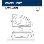 Превью фото №3  EXCELLENT Ванна Kameleon 170x110 (правая) "SOFT" (золото)