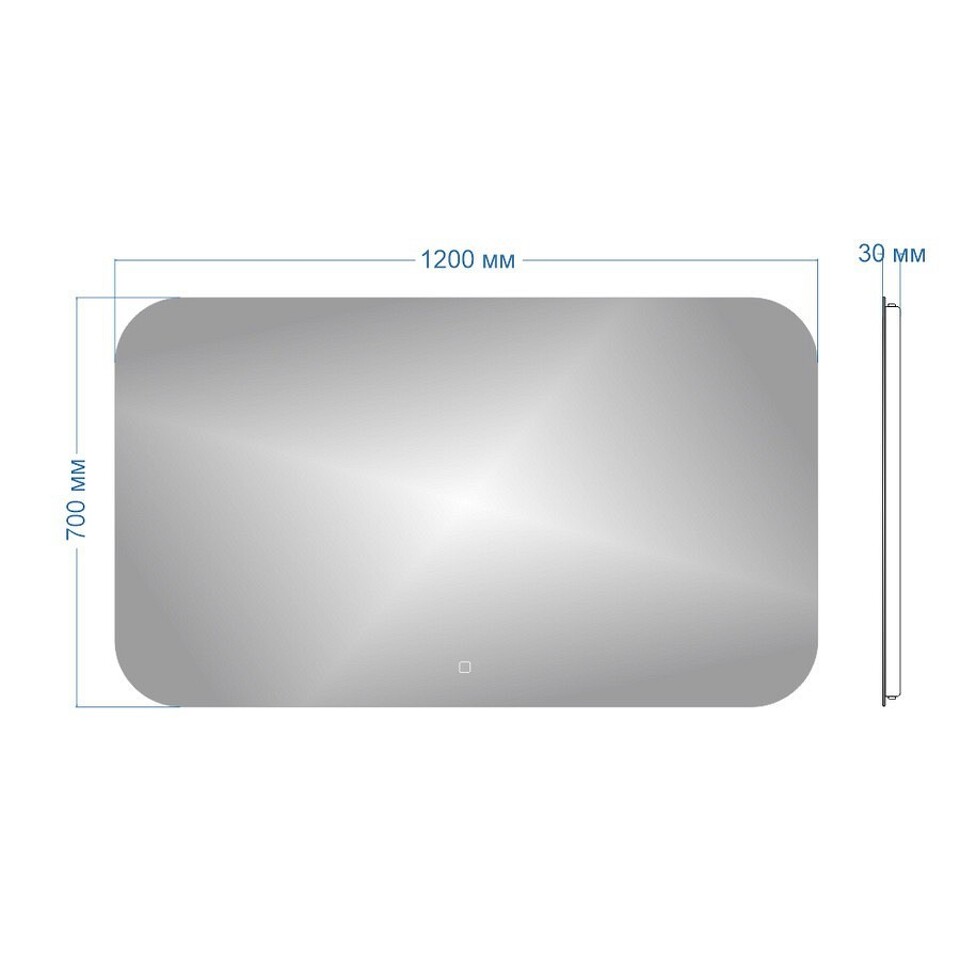 Фото №11  Teymi Зеркало Solli Oreol 120х70, LED подсветка, сенсор T20229S