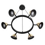 Превью фото №4  Подвесной светильник LUMION 8233/6 COMFI LN26 255 черный/золото, металл Подвесной светильник GU10 LED 6*7W 220V LAMINA