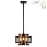 Превью фото №1  Подвесной светильник LUMION 8007/3 MODERNI LN26 296 черный/черный, золотой металл/металл, стекло Подвесной светильник Е14 3*40W 220V ZARINA