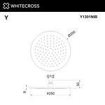 Превью фото №2  Верхний душ WHITECROSS D=25 см Y1301NIB (брашированный никель)