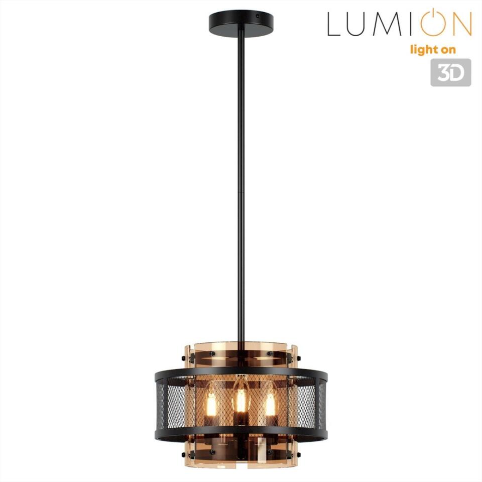 Фото №7  Подвесной светильник LUMION 8007/3 MODERNI LN26 296 черный/черный, золотой металл/металл, стекло Подвесной светильник Е14 3*40W 220V ZARINA