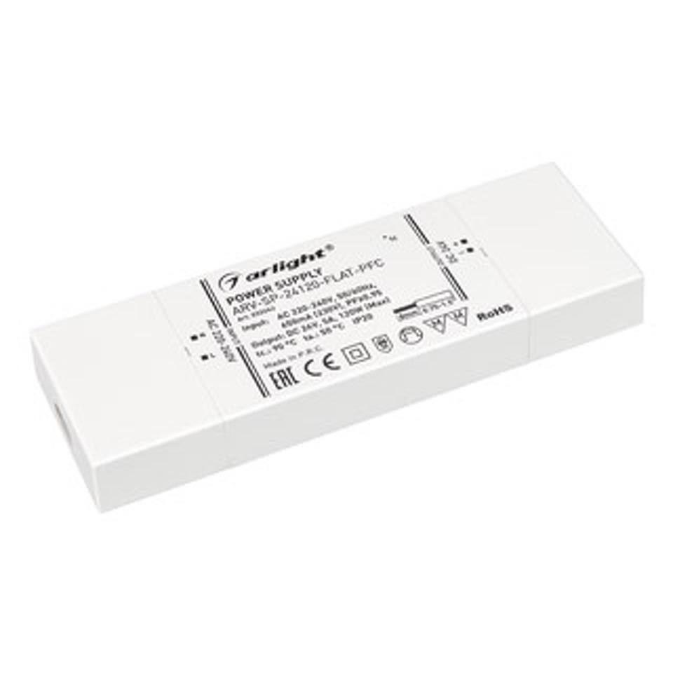 Фото №1  Arlight Блок питания ARV-SP-24120-FLAT-PFC (24V, 5A, 120W) ( IP20 Пластик, 5 лет)