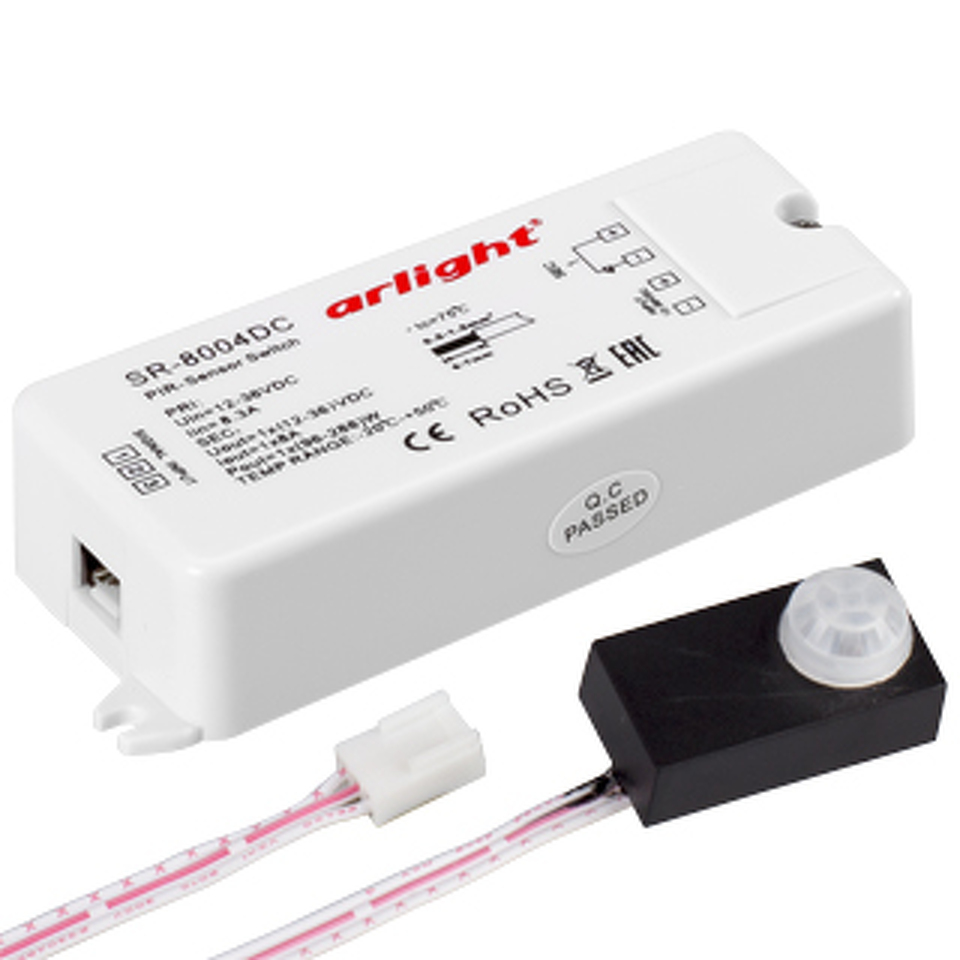 Фото №1  Arlight Датчик SR-8004-DC black (12-36V, 96-288W, PIR-Sensor) ( -)