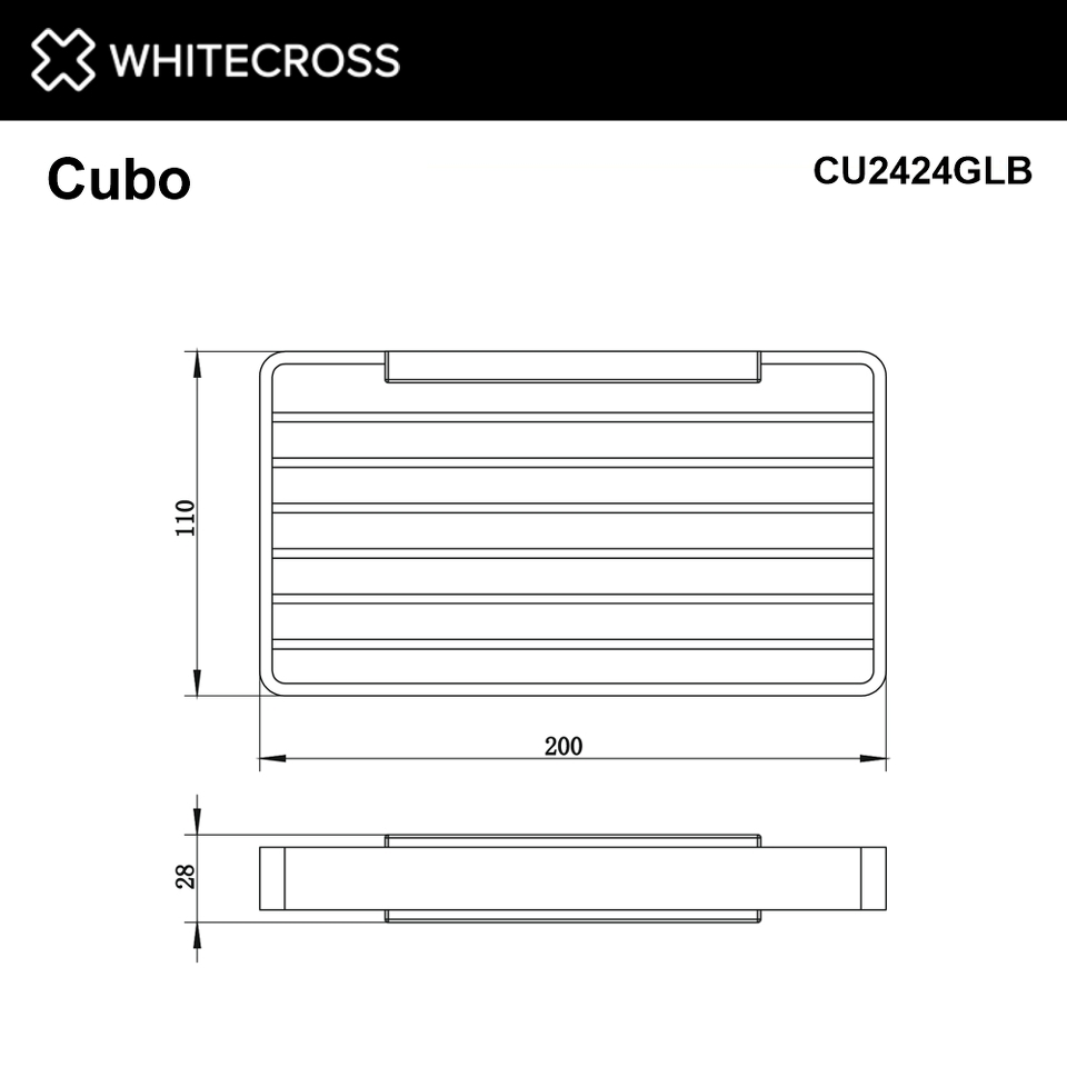 Фото №2  Мыльница-решетка подвесная WHITECROSS Cubo CU2424GLB (брашированное золото)