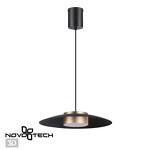 Превью фото №1  Подвесной светильник NOVOTECH 358591 OVER NT21 386 черный/золото Светильник накладной светодиодный, провод 2м IP20 LED 4000K 18W 220-240V PILZ