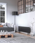 Превью фото №1  Радиатор Warmmet Cube HN ширина 1250 мм секций 8 цвет черный тип подключения: нижнее левое