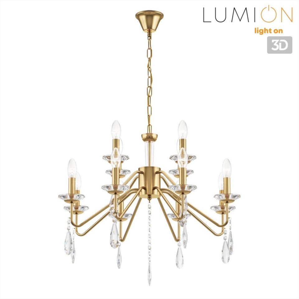 Фото №8  Люстра LUMION 8319/12 CLASSI LN26 077 шампань/прозрачный, металл/хрусталь Люстра E14 12*40W 220V SEVERINA