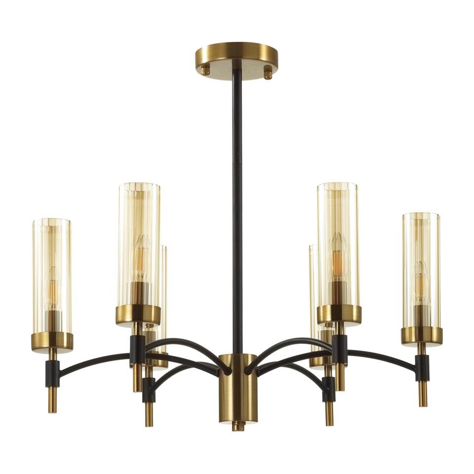 Фото №3  Люстра LUMION 6538/6C CLASSI LN23 000 чёрный, латунь Люстра потолочная E14 6*40W 220V SHARON
