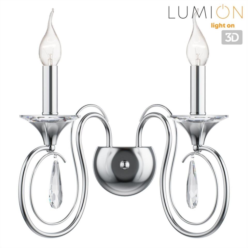 Фото №9  LUMION 8032/2W CLASSI LN26 084 металл/хрусталь, хром/прозрачный Бра E14 2*40W 220V LAOKA