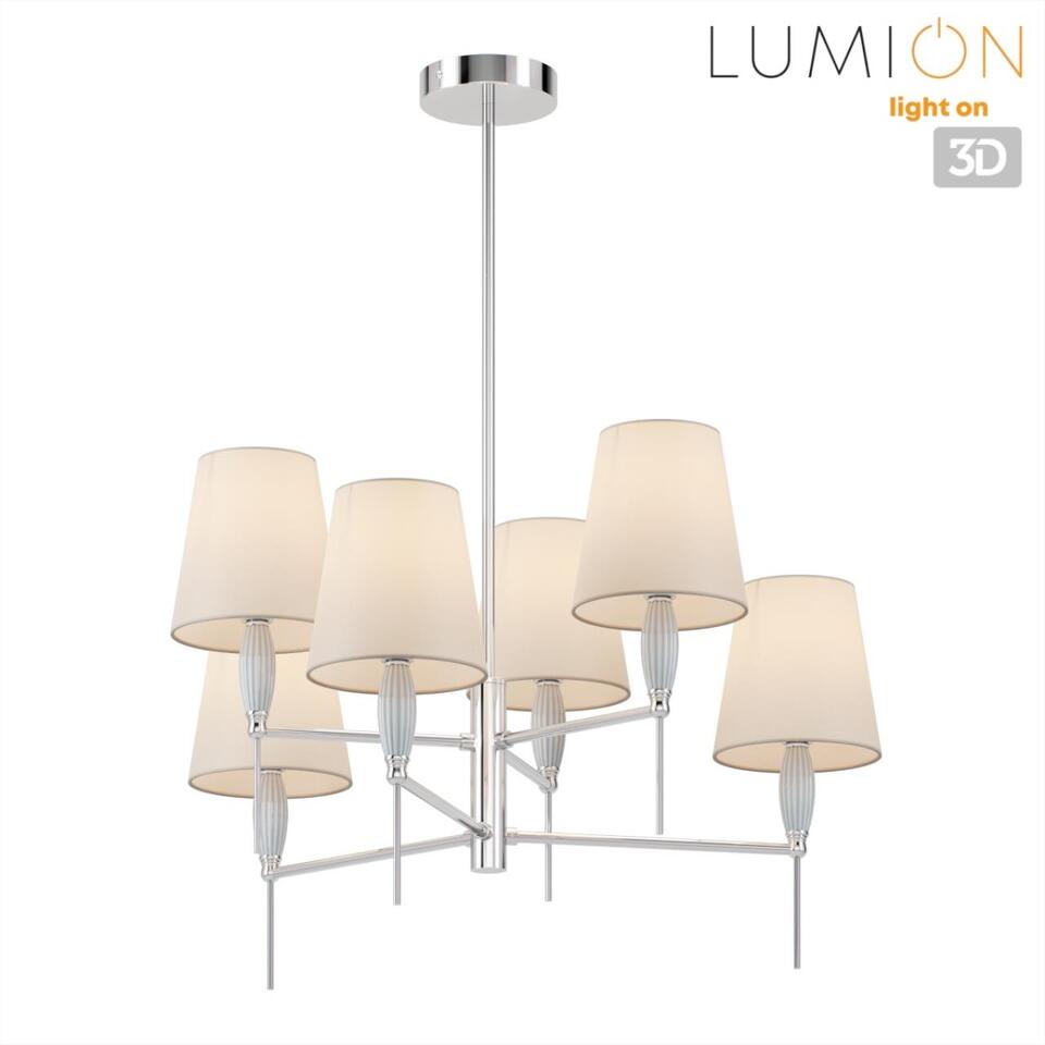 Фото №8  Люстра LUMION 8279/6 CLASSI LN26 053 хром/серый, металл/керамика/текстиль Люстра Е14 6*40W 220V KARMEN