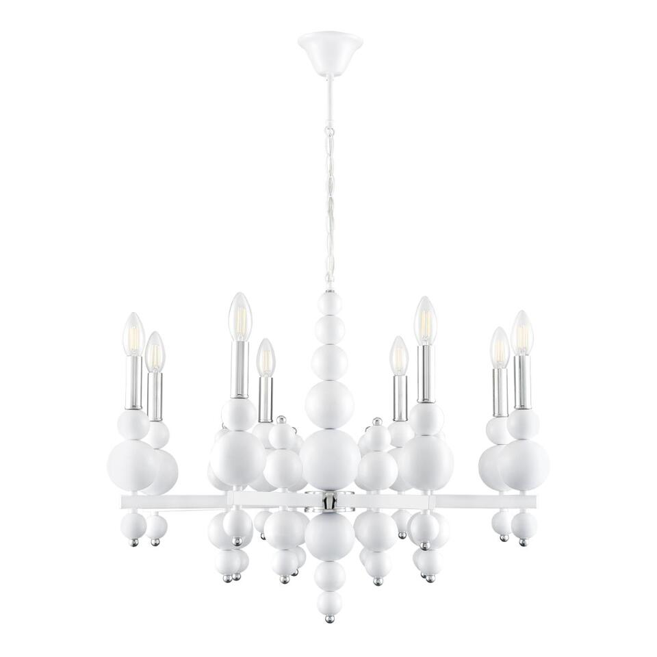 Фото №10  Люстра LUMION 8260/8 MODERNI LN26 126 белый/хром, металл Люстра E14 8*40W 220V NANA