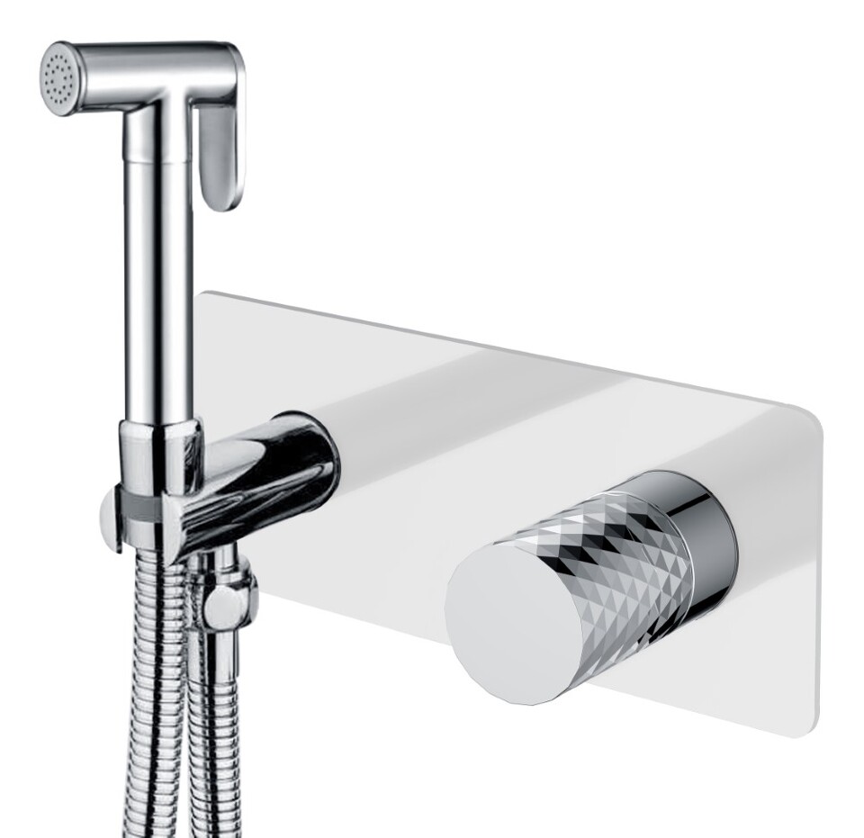 Фото №2  Boheme Смеситель гигиенический STICK WHITE DIAMOND CHROME