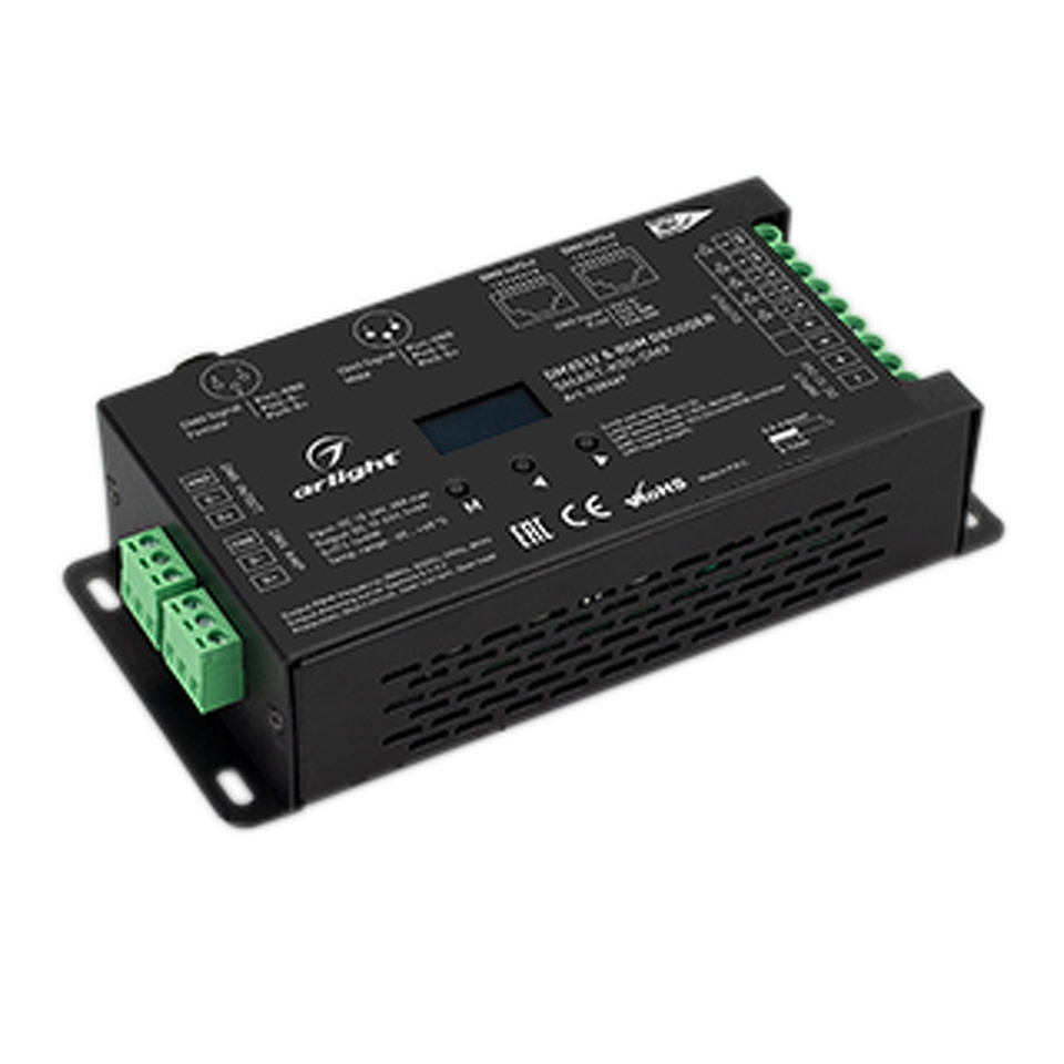 Фото №1  Arlight Декодер SMART-K55-DMX (12-24V, 5x6A, XLR3) ( Металл)