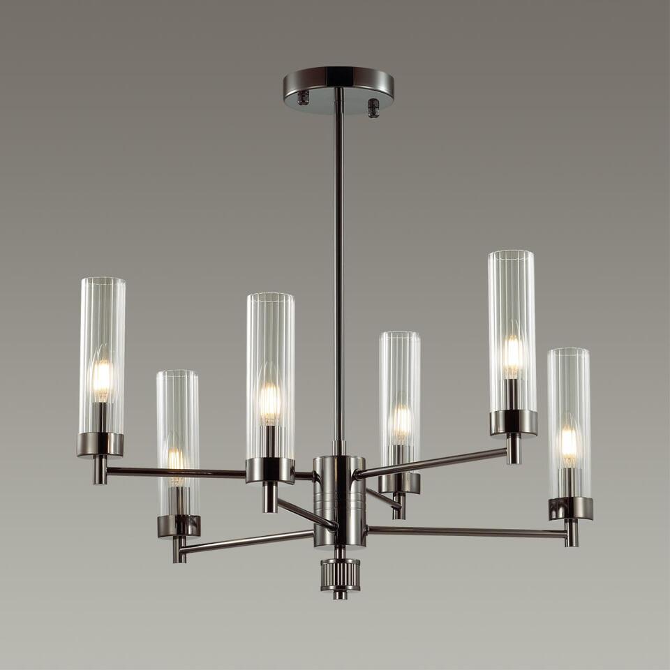 Фото №4  Люстра LUMION 5275/6C CLASSI LN26 104 черный хром Люстра потолочная E14 6*40W 220V KAMILLA