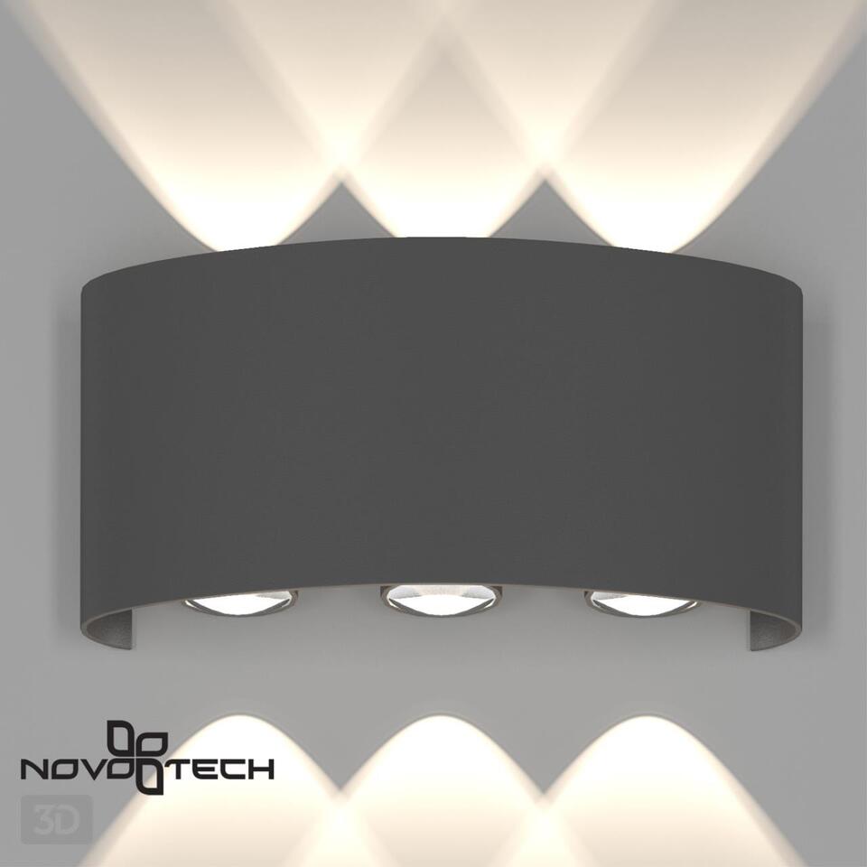 Фото №5  NOVOTECH 358460 STREET NT20 736 темно-серый  Ландшафтный настенный светильник IP54 LED 4000K 6W 85-265V CALLE