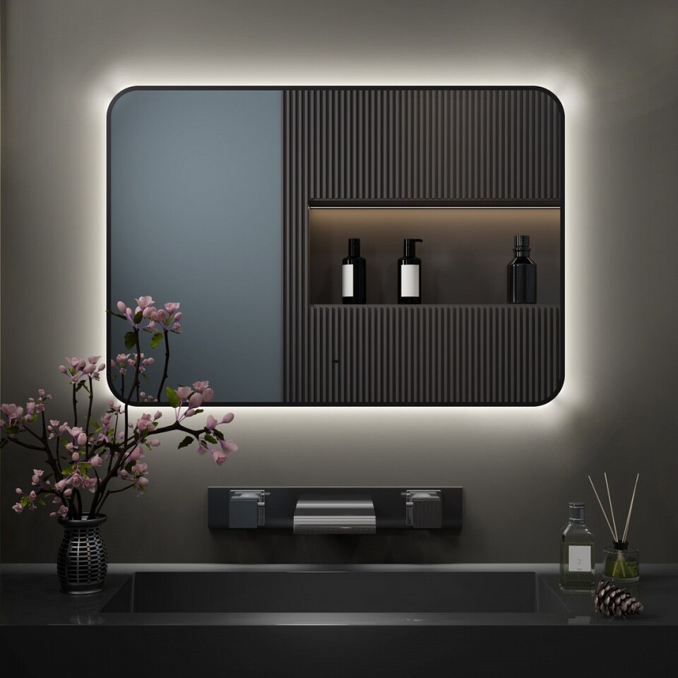 Фото №15  Teymi Зеркало Solli Black Soft Line 100x70, LED подсветка, сенсор на взмах T20231S
