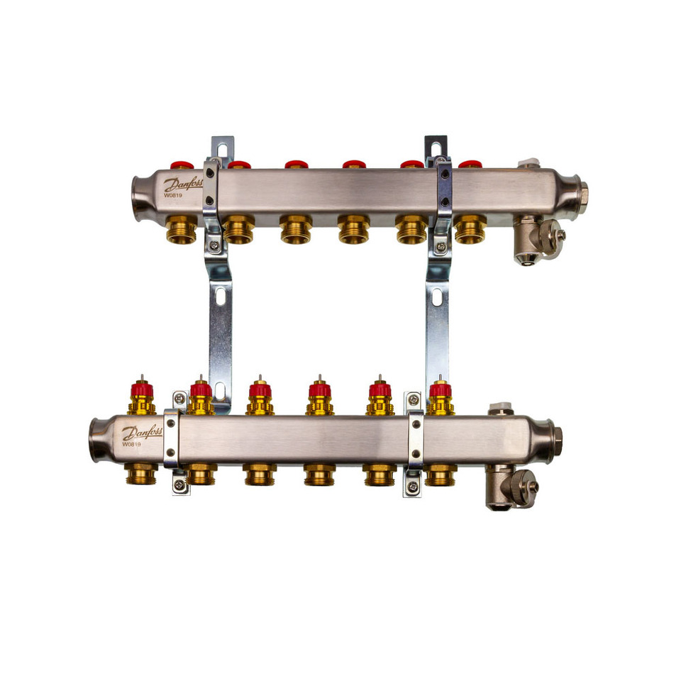 Фото №1  Комплект коллекторов Danfoss SSM-6 для 6 контуров