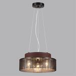 Превью фото №6  Подвесной светильник LUMION 6598/3C MODERNI LN25 000 черный/черный. коричневый металл, эко кожа/металл, стекло Подвесной светильник Е27 3*60W 220V BASALTO