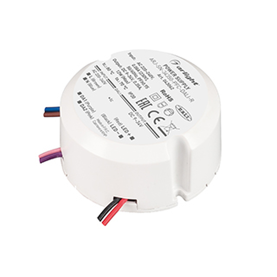 Фото №1  Arlight Блок питания ARJ-SN-34350-PFC-DALI-R (12W, 9-34V, 0.35A) ( IP20 Пластик, 3 года)
