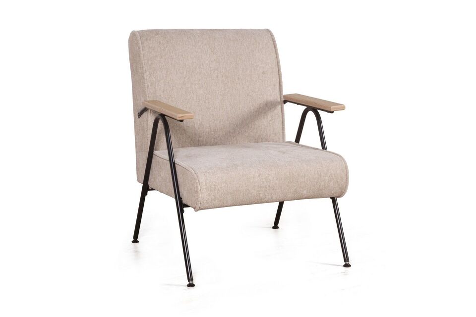 Фото №8  Кресло Top concept Кресло Энди с деревянными подлокотниками, шенилл Shantal beige