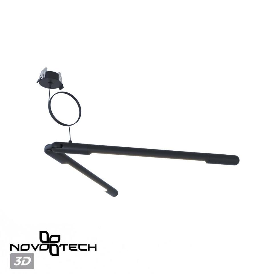 Фото №5  NOVOTECH 359386 KONST NT24 041 черный База встраиваемая для ввода питания с гибким угловым соединителем «L» и проводом-подвесом (длина провода – 2м) IP20 48V GLAT