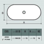 Превью фото №6  Раковина 40584 / PCV90A Althea Cover раковина накладная 90x35  Белый глянец