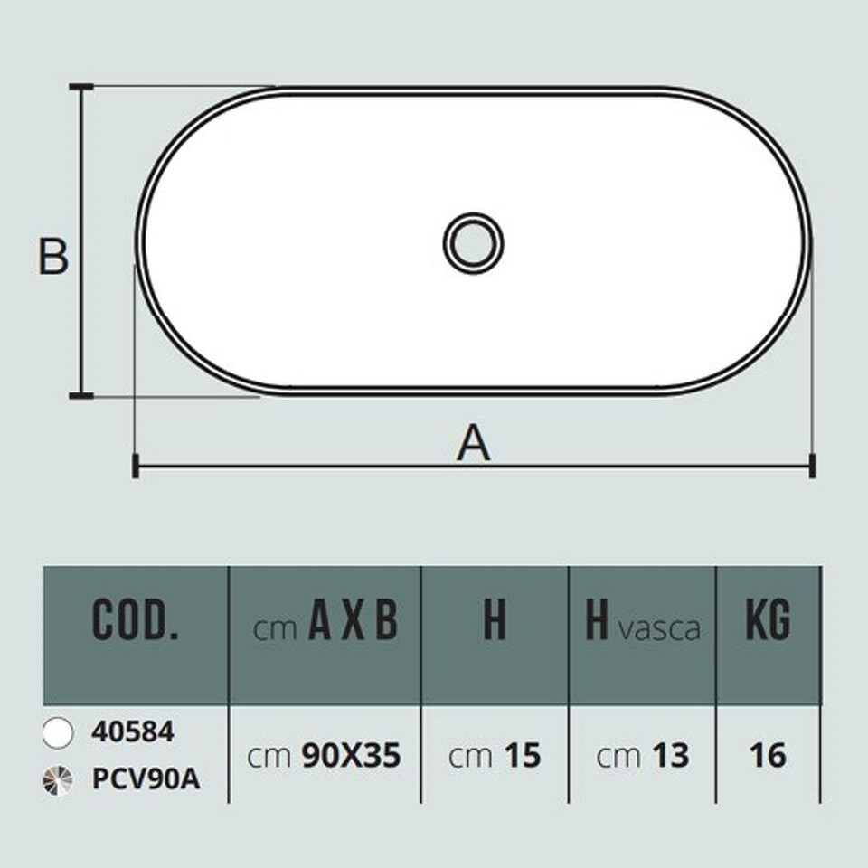 Фото №6  Раковина 40584 / PCV90A Althea Cover раковина накладная 90x35  Белый глянец