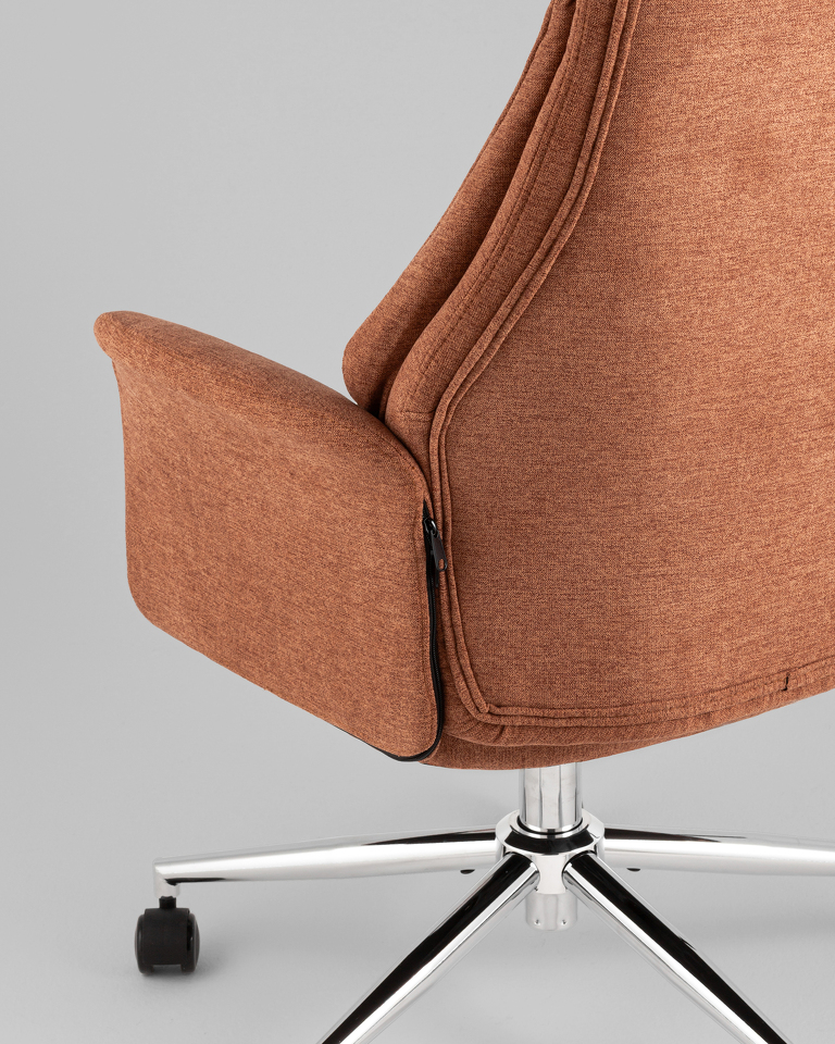 Фото №10  Кресло офисное TopChairs Neoma терракотовый ткань