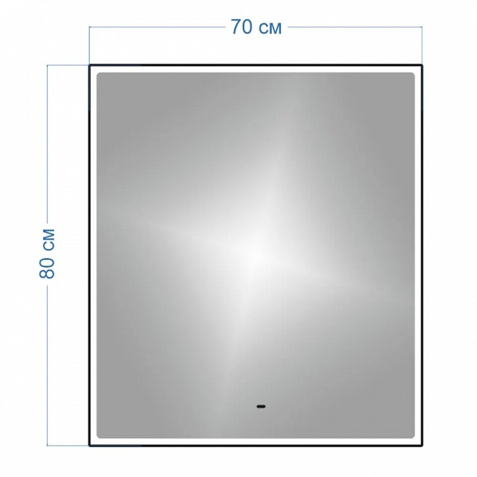 Фото №14  Teymi Зеркало Helmi 70х80, LED Black Edition, сенсор на взмах