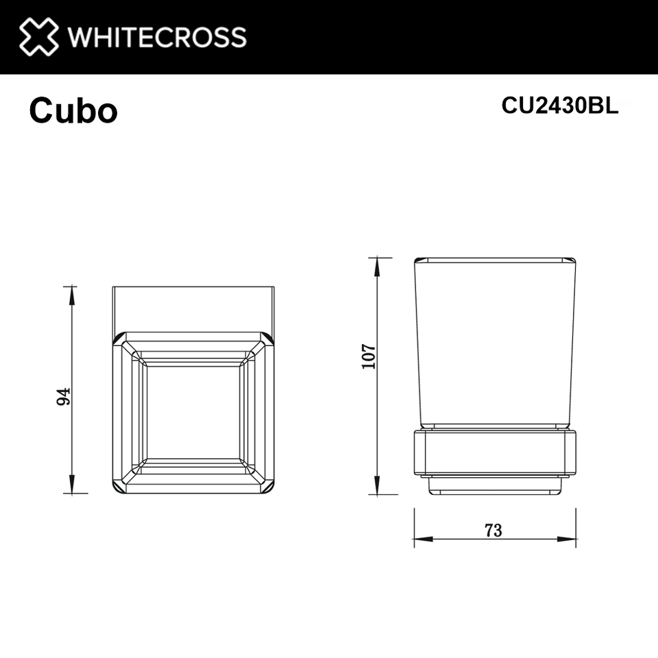 Фото №2  Стакан подвесной WHITECROSS Cubo CU2430BL (черный мат)