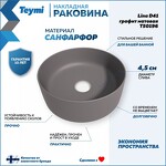 Превью фото №2  Раковина Teymi Раковина Lina D41 накладная, Графит Матовая T50196
