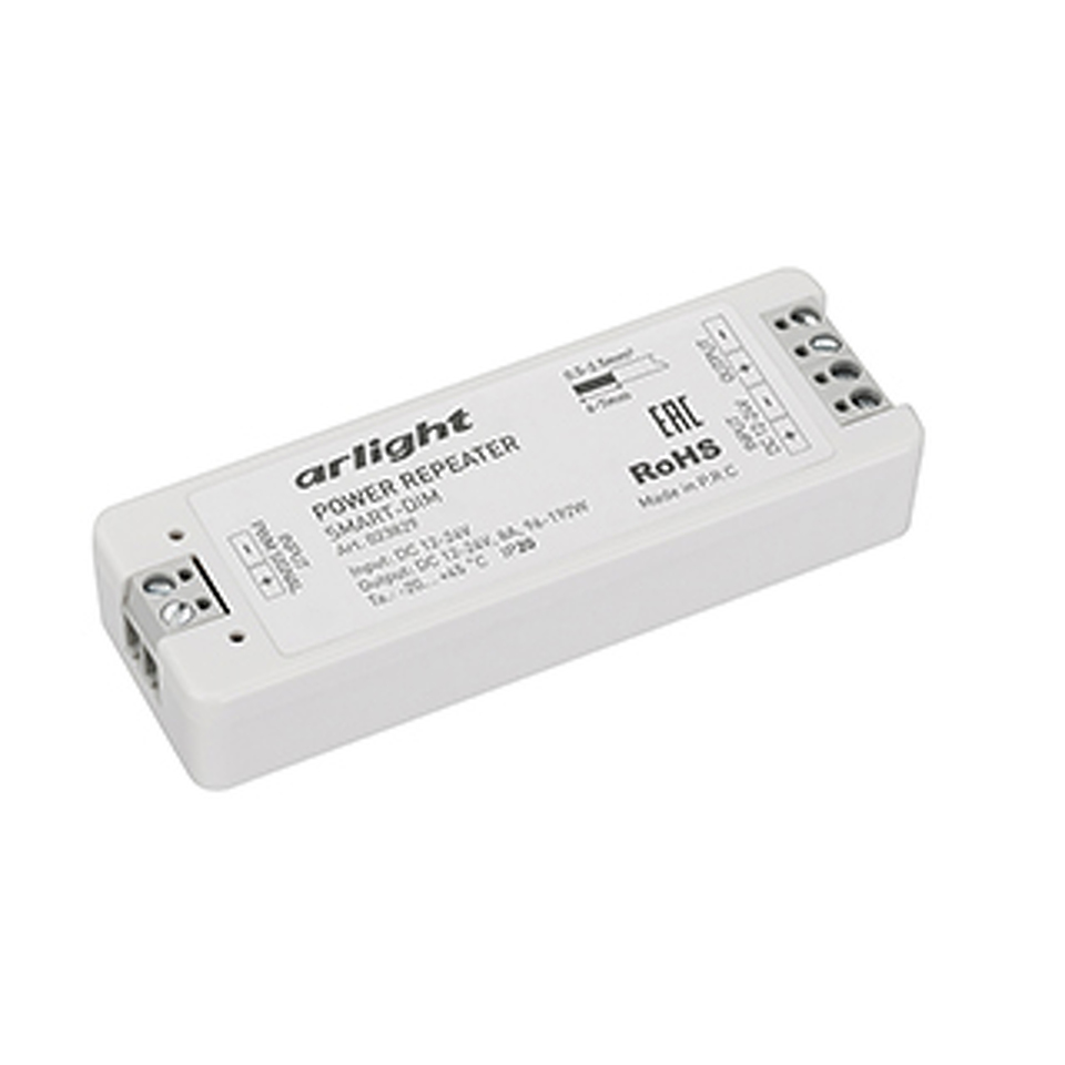 Фото №1  Arlight Усилитель SMART-DIM (12-24V, 1x8A) ( IP20 Пластик, 5 лет)