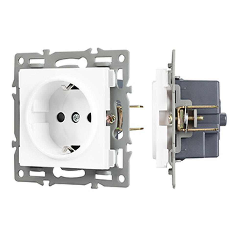Фото №1  Розетка Arlight Механизм электрической розетки SCT-MEU1-PL-WH (250V, 16A) ( -)
