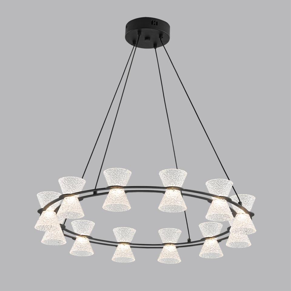 Фото №7  Люстра LUMION 8341/42L LEDIO LN26 228 черный/прозрачный металл/акрил Люстра подвесная LED 42W 3000K 220V VINORA