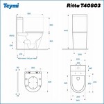 Превью фото №15  Унитаз Teymi Унитаз напольный Ritta безободковый, сиденье Дюропласт микролифт T40803
