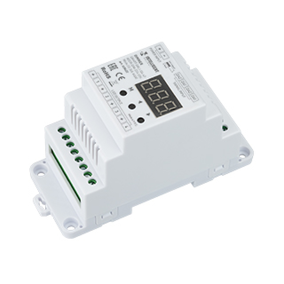 Фото №1  IARL INTELLIGENT ARLIGHT Диммер SMART-DALI-104-62-ADDR-DIM-DT6-DIN White (12-24V, 4x5A) ( IP20 Пластик, 5 лет)
