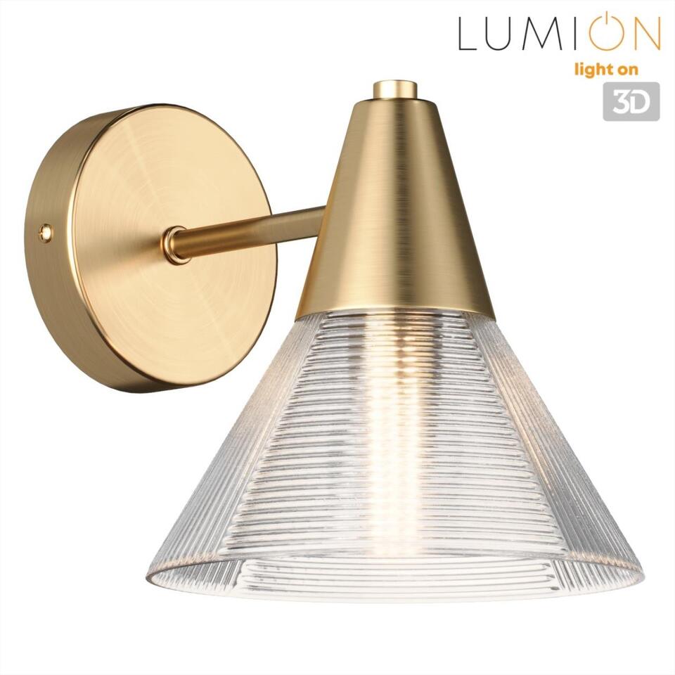 Фото №7  LUMION 6596/1W MODERNI LN26 217 латунь титаниум/прозрачный, металл/стекло Бра E27 1*60W 220V CORNE
