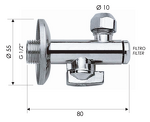 Превью фото №2  Запорный вентиль с фильтром 1/2*10 Remer 1231210