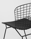 Превью фото №9  Стул обеденный Bertoia черный с черной подушкой 4 шт