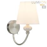 Превью фото №1  LUMION 8283/1W CLASSI LN26 051 никель/белый, металл/керамика/текстиль Бра Е14 1*40W 220V KENTUKI
