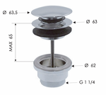 Превью фото №2  Донный клапан универсальный 1”1/4 Remer 905CCR114NO, черный матовый